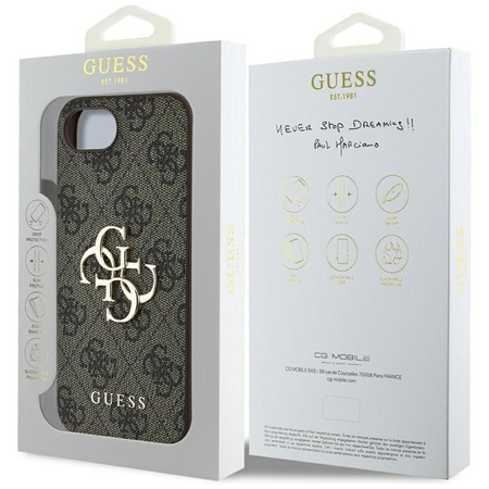 Guess 4G Big Logo - tok iPhone 16e készülékhez (barna)