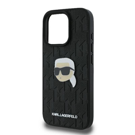 Karl Lagerfeld Monogram Karl Head Pin - pouzdro pro iPhone 16 Pro Max (černé)