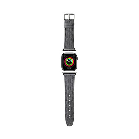 Karl Lagerfeld Saffiano Monogram - Řemínek pro Apple Watch 38/40/41 mm (stříbrný)