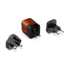 Energizer Ultimate - Multiplug EU / UK / US GaN USB-C 20W PD Reiseladegerät (Walnuss Wurzelholz)