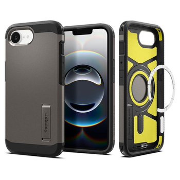Spigen Tough Armor MagSafe - étui pour iPhone 16e (Gunmetal)