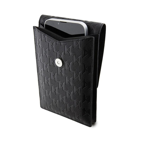 Karl Lagerfeld Saffiano Monogram Iconic - Phone Handbag (black)