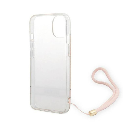 Guess 4G Print Cord - Case with lanyard iPhone 14 Plus (pink)