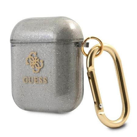 Guess Colored Glitter - Etui Airpods (czarny)