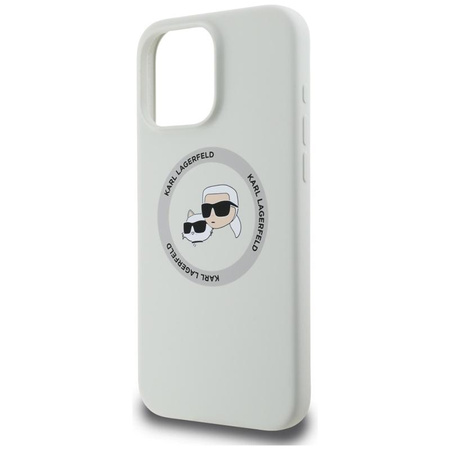 Karl Lagerfeld Silicone Double Heads And Circle MagSafe - Coque pour iPhone 16 Pro (beige)