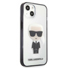Karl Lagerfeld Ikonik Karl - iPhone 13 mini Tasche (Transparent / Schwarzer Rahmen)