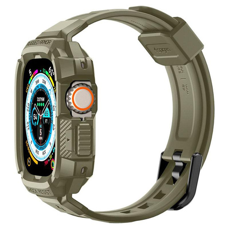 Spigen Rugged Armor Pro - Armband mit Gehäuse für Apple Watch Ultra 49 mm (Vintage Khaki)