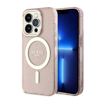 Guess Glitter Gold MagSafe - iPhone 14 Pro Max tok (rózsaszín)