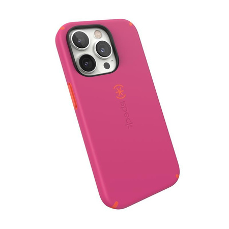 Speck CandyShell Pro + MagSafe - iPhone 14 Pro Tasche mit MICROBAN Beschichtung (Digital Pink / Energy Red)