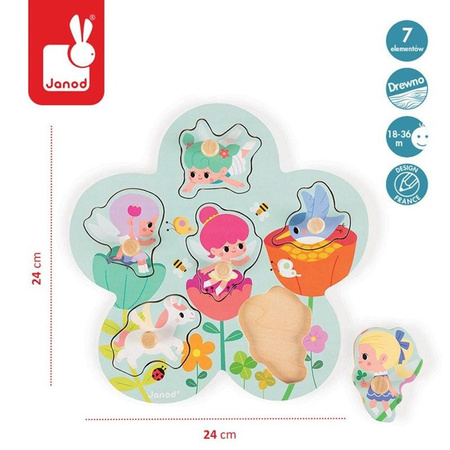 Janod - Wooden Puzzle Happy Fairies