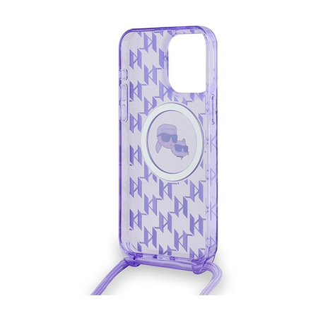 Karl Lagerfeld IML Crossbody Monogram Karl & Choupette Head MagSafe - iPhone 15 Pro Case (purple)