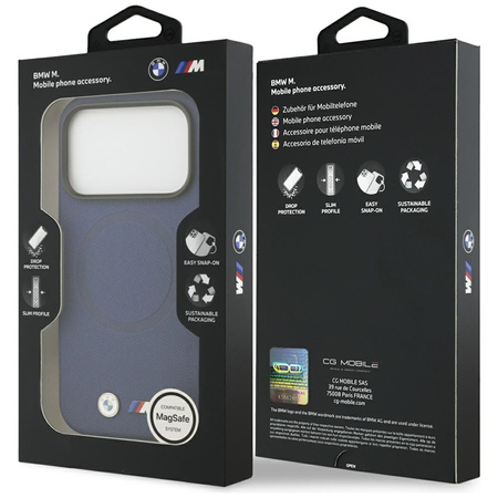 Etui do iPhone 17 Pro do MagSafe BMW M Oryginalny Skórzany Granatowy Case