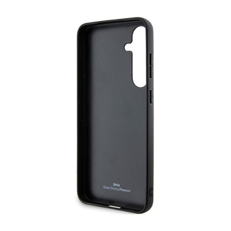 BMW Signature Leather Crossing Lines Pattern - Samsung Galaxy S24+ tok (fekete)