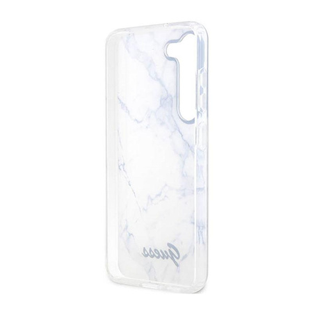 Guess Marble Collection - pouzdro pro Samsung Galaxy S23+ (bílé)