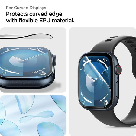 Spigen Elite Shield EZ Fit 2-Pack - Verre hybride pour Apple Watch 10 42 mm (Transparent)