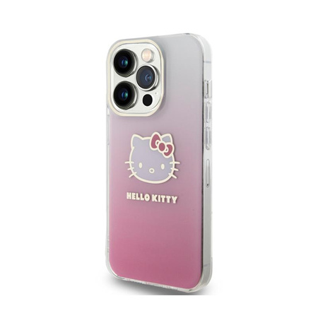 Hello Kitty IML Gradient Electrop Kitty Head - pouzdro pro iPhone 15 Pro (růžové)