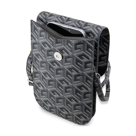 Guess GCube Stripe Phone Bag - Bag with smartphone compartment (Black)