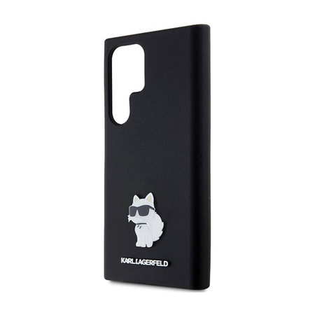 Karl Lagerfeld Silicone Choupette Metal Pin - Samsung Galaxy S24 Ultra Case (black)