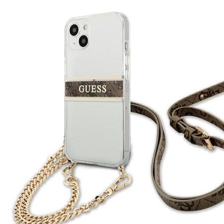 Guess 4G Croix à rayures or - Étui pour iPhone 13