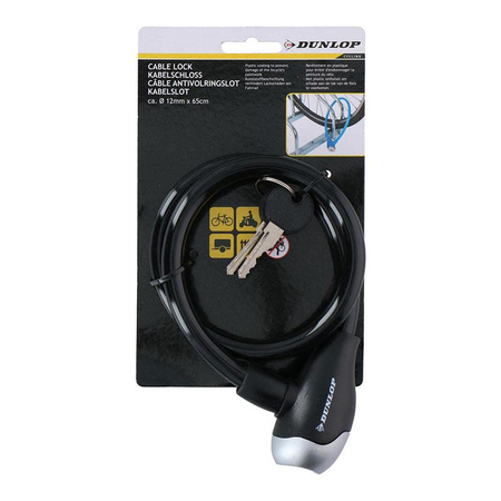 Dunlop - Keyed spiral bike lock 65 cm (Black)