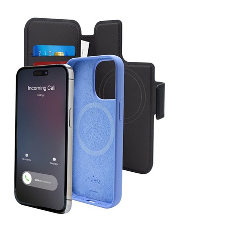 PURO Folio MagSafe Case - pouzdro pro iPhone 14 Pro / 13 Pro (černé)