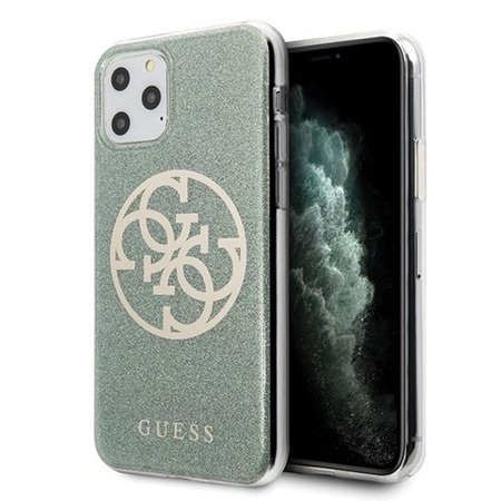 Guess Circle Glitter 4G - pouzdro pro iPhone 11 Pro Max (khaki)