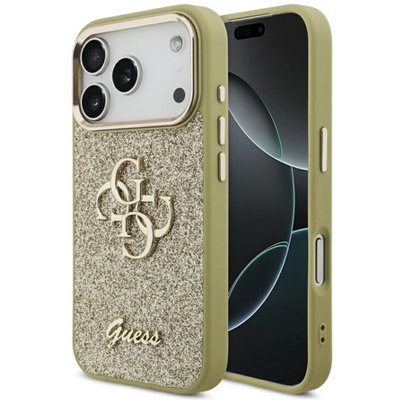 Guess Fixed Glitter Big 4G Metal Frame - Case iPhone 17 Pro (gold)