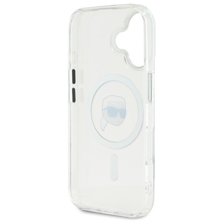 Karl Lagerfeld IML Metall Karl Head MagSafe - iPhone 16 Plus Tasche (weiß)
