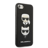 Karl Lagerfeld Saffiano Karl & Choupette Heads - pouzdro iPhone SE 2022 / SE 2020 / 8 / 7 (černé)
