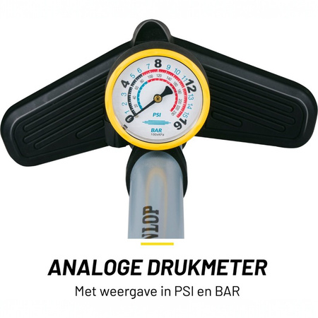 Dunlop - Floor pump for bikes, balls, mattresses with pressure gauge (Blue)