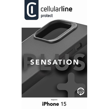 Cellularline Sensation Plus - étui pour iPhone 15 avec revêtement MICROBAN (noir)