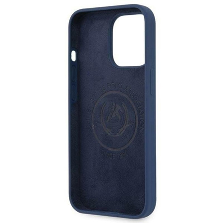 US Polo Assn szilikon logó - iPhone 13 Pro tok (tengerészkék)