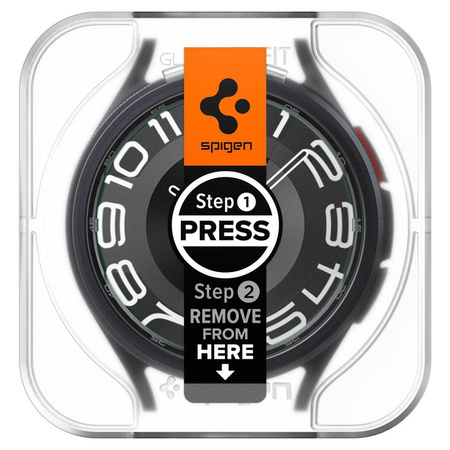Spigen GLAS.TR EZ FIT 2-Pack - Tvrzené sklo pro Samsung Galaxy Watch 6 Classic 43 mm (2 ks)