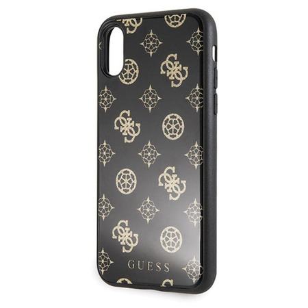 Guess Dupla rétegű csillogó tok Peony G - iPhone Xs / X tok (fekete)