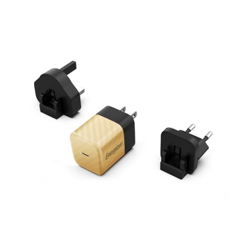 Energizer Ultimate - Multiplug EU / UK / US GaN USB-C 20W PD travel charger (Gold)