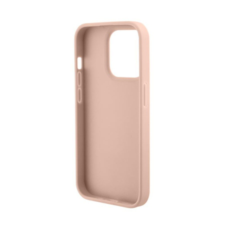 Guess Croco Triangle Metal Logo - Coque iPhone 15 Pro (rose)