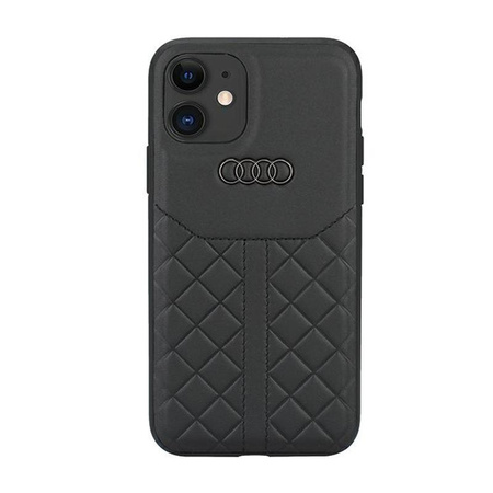 Audi Echtes Leder - iPhone 12 / iPhone 12 Pro Tasche (Schwarz)