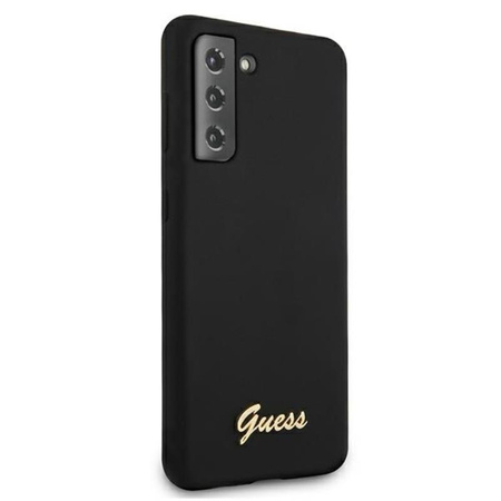 Guess Silicone Script Metal Logo - Etui Samsung Galaxy S21 (noir)