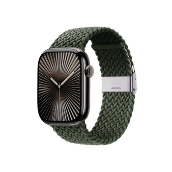 Crong Wave Band - Bracelet tressé pour Apple Watch 44/45/46/49 mm (vert)