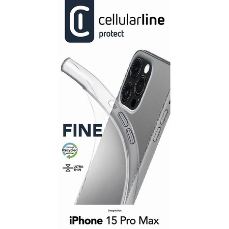 Cellularline Fine - Coque pour iPhone 15 Pro Max (Transparent)