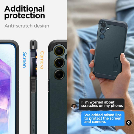 Spigen Tough Armor - Etui pour Samsung Galaxy A55 5G (Abyss Green)