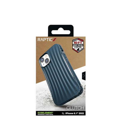 X-Doria Raptic Clutch - Étui biodégradable pour iPhone 14 (testé en chute de 3 m) (Bleu)