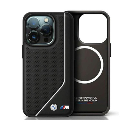 BMW Perforated Twisted Line MagSafe - iPhone 15 Case (noir)