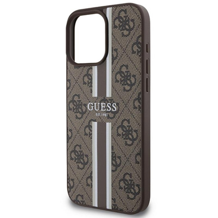 Guess 4G Printed Stripes MagSafe - Pouzdro iPhone 16 Pro Max (hnědé)