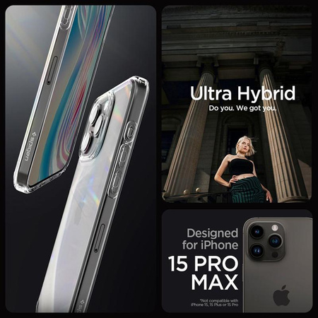 Spigen Ultra Hybrid - Hülle für iPhone 15 Pro Max (Transparent)