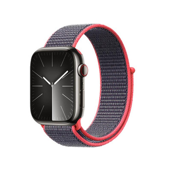 Crong Nylon - Bracelet sport pour Apple Watch 44/45/46/49 mm (Electric Pink)