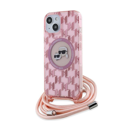 Karl Lagerfeld IML Crossbody Monogram Karl & Choupette Head MagSafe - iPhone 15 / 14 / 13 Case (pink)