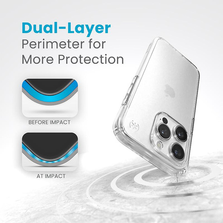 Speck Presidio Perfect-Clear - Custodia per iPhone 15 Pro (trasparente)