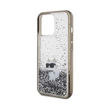 Karl Lagerfeld Liquid Glitter Choupette - pouzdro pro iPhone 13 Pro Max (průhledné)