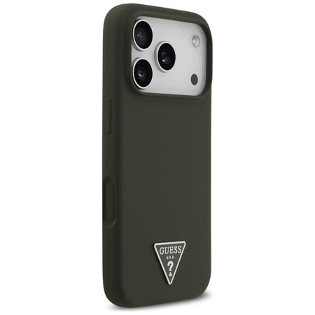 Guess Silicone Triangle Logo MagSafe - Case iPhone 17 Pro (khaki)